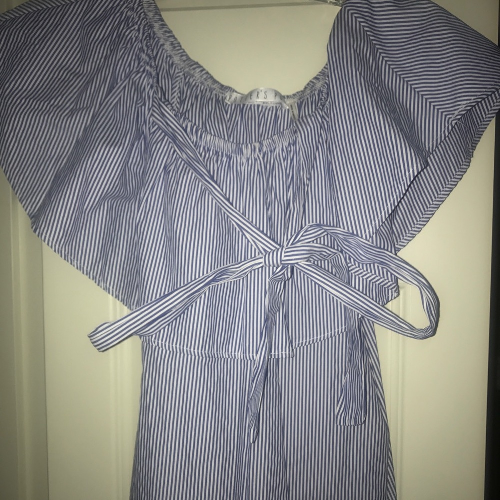 Off the shoulder striped top